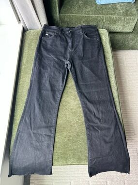Black AG Farrah Boot Crop Jeans, size 30